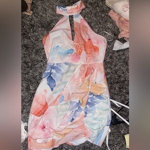 these three halter neck dress